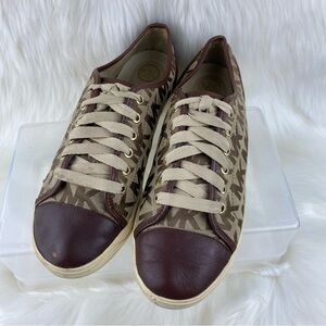 MICHAEL-Michael Kors MONÓGRAM SIGNATURE LACEUP SNEAKERS SIZE 10